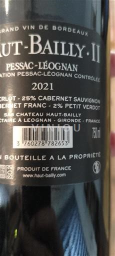 Burdeos Pessac-Léognan Château Haut-Bailly Haut-Bailly II 2021