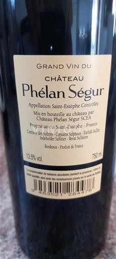 Bordeaux Saint-Estèphe Château Phélan Ségur Ei vuosikertaa