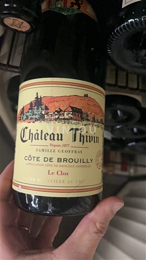 Beaujolais Côte-de-Brouilly Château Thivin Le clos 2022