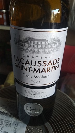 Burdeos Blaye-Côtes de Burdeos Lacaussade Saint-Martin Trois Moulins 2024