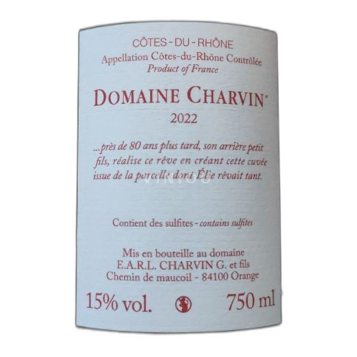 Thung lũng Rhône Côtes-du-rhône Charvin Damon 2022