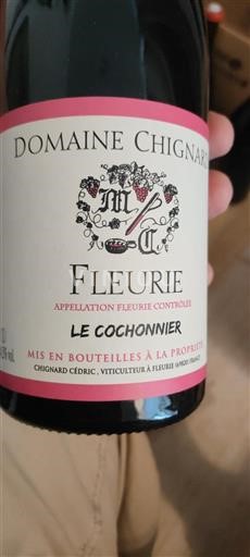 Beaujolais Fleurie Domaine Chignard Le Cochonnie 2020
