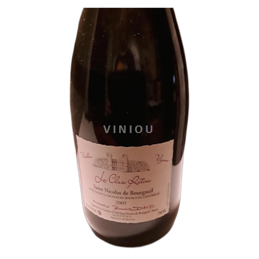 Loire-dalen Saint-Nicolas-De-Bourgueil Bernard David La Claie Rotine 2007