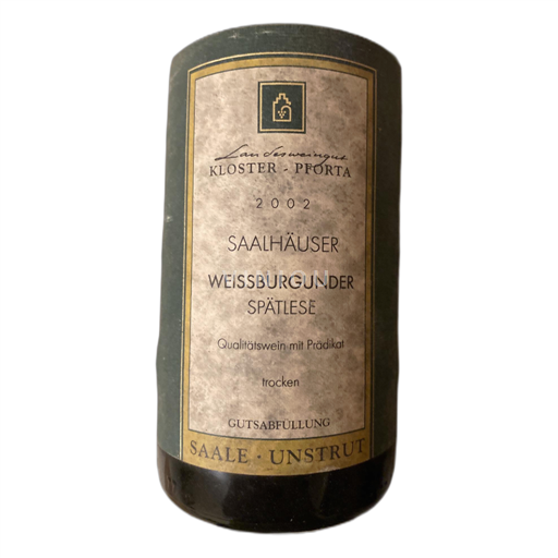 Saale-Unstrut Ospecificerad Kloster Pforta Saalhäuser Weissburgunder Spätlese 2002