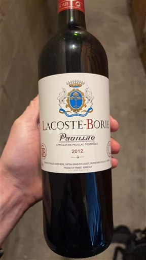 Burdeos Pauillac Lacoste-Borie 2012