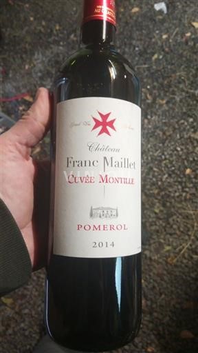 Bordeaux Pomerol Château Franc Maillet Montille 2014