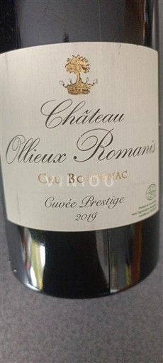 Languedoc Corbières-boutenac Château Ollieux Romanis Prestige 2019