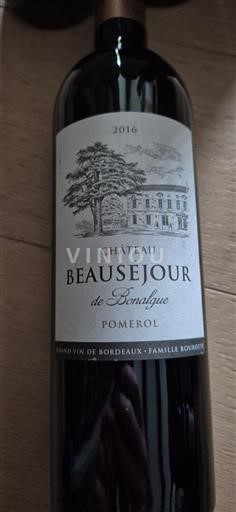 Bordoja Pomerol Château Beauséjour de Bonalgue 2016