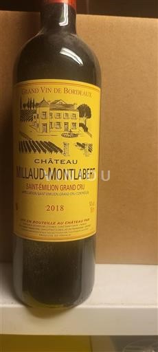 Burdeos Saint-Émilion Gran Cru Grand Cru Château Millaud-Montlabert 2018