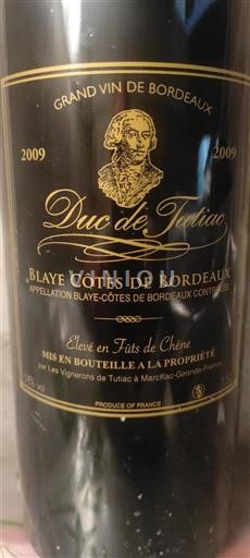 Burdeos Blaye-Côtes de Burdeos Les Vignerons de Tutiac Duc de Tutiac 2009