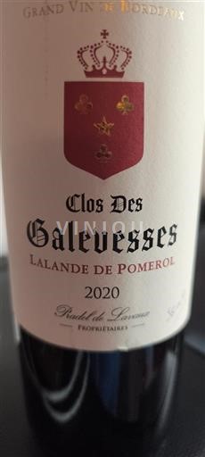 Bordeaux Lalande-de-Pomerol Clos des Galevesses 2020