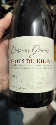 Rhônen laakso Côtes-du-rhône Château Griotte 2018