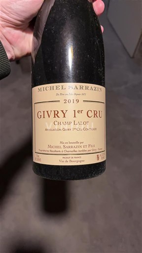 Burgundy Givry Premier Cru Michel Sarrazin et Fils Champ Lalot 2019