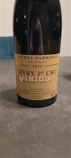Burgundia Givry Premier Cru Michel Sarrazin et Fils Champ Lalot 2019