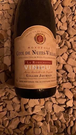 Burgundsko Côte de nuits villages Grand Cru Gilles Jourdan La Robignotte 2007
