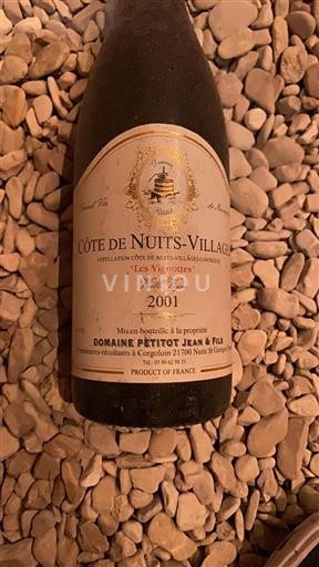 Burgundsko Côte de nuits villages Domaine Petitot Jean & Fils Les Vignottes 2001