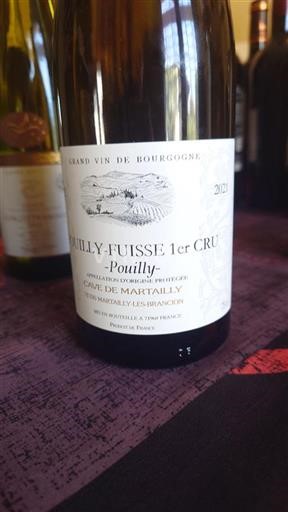 Bourgondië Pouilly-fuissé Premier Cru Cave de Martailly Pouilly 2021