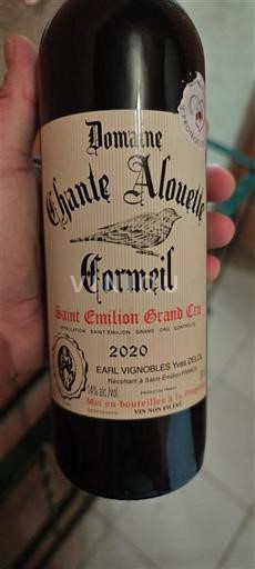 Bordeaux Saint-Émilion Grand Cru Grand Cru Domaine Chante Alouette Cormeil 2020