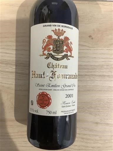Bordeaux Saint-Émilion Grand Cru Château Haut Fonrazade 2001