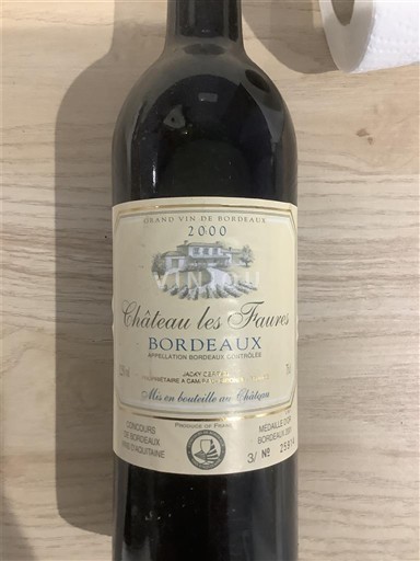 Bordeaux Château Les Faures 2000