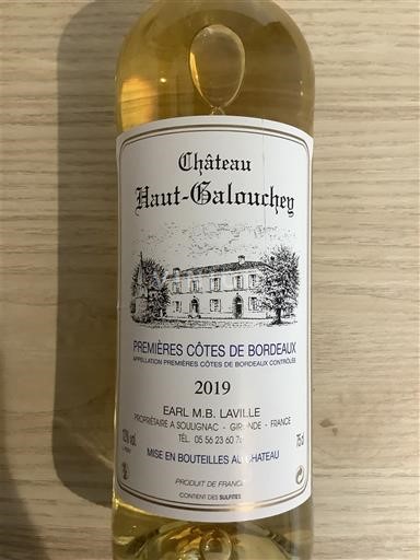 Bordeaux Premières-côtes-de-bordeaux Château Haut-Galouchey 2019