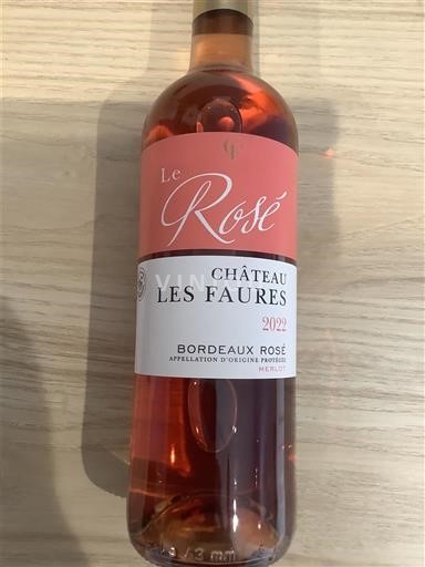 Burdeos Bordeaux rosado Château Les Faures Le Rosé 2022