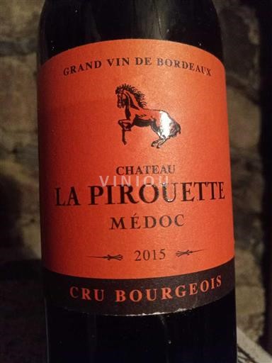 Bordeaux Médoc Cru Bourgeois Château La Pirouette 2015