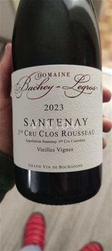 Burgundy Santenay Premier Cru Domaine Bachey-Legros 1er Cru Clos Rousseau Vieilles Vignes 2023