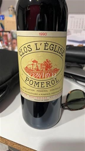 Bordeaux Pomerol Clos L'Église 1990