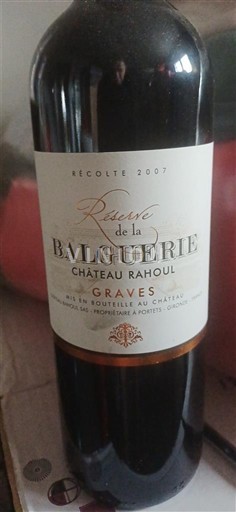 Bordeaux Graves Château Rahoul Réserve de la Balquerie 2007