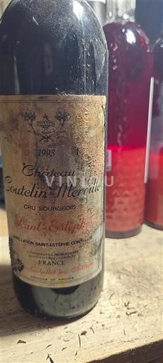 Burdeos Saint-Estèphe Cru Bourgeois Château Coutelin-Merville 1993