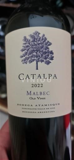 Mendoza Valle de Uco Bodega Atamisque Catalpa Malbec Old Vines 2022
