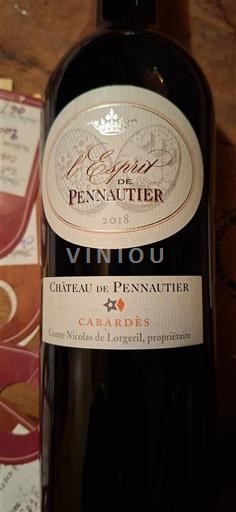 Languedoque Cabardès Château Pennautier L'Esprit de Pennautier 2018