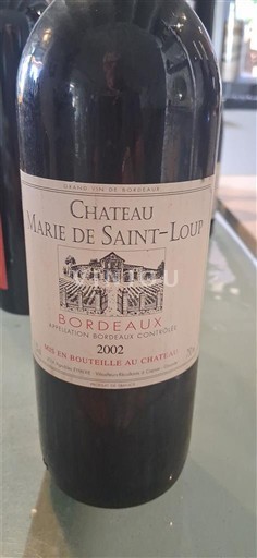 Bordeaux Château Marie de Saint Loup 2002