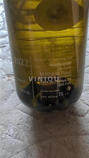 Valais Not Specified Cave de l'Orlaya SA Marsanne de Fully 2022