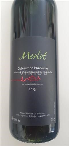 Alpe in reke Rona Ardeški vinogradni grici Cave Coopérative de Barjac Merlot 2023