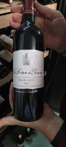 Bordeaux Margaux La Sirène de Giscours 2010