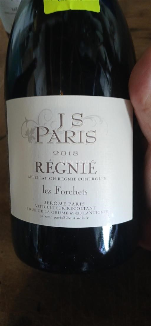 Beaujolais Régnié J.S. Paris Les Forchets 2018