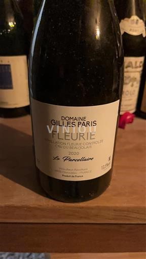Beaujolais Fleurie Domaine Gilles Paris La Parcellaire 2020