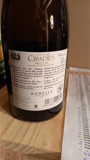 Languedoc và Roussillon Vùng đất Oc Domaine Cibadiès Chardonnay 2022