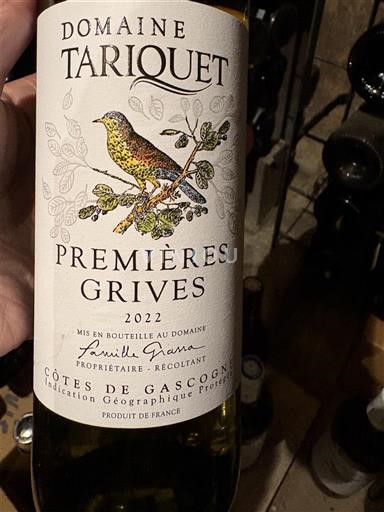 Sudoeste Côtes de Gascogne Tariquet Premières Grives 2022