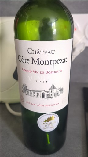 Bordeaux Castillon-côtes-de-bordeaux Château Côte Montpezat 2018