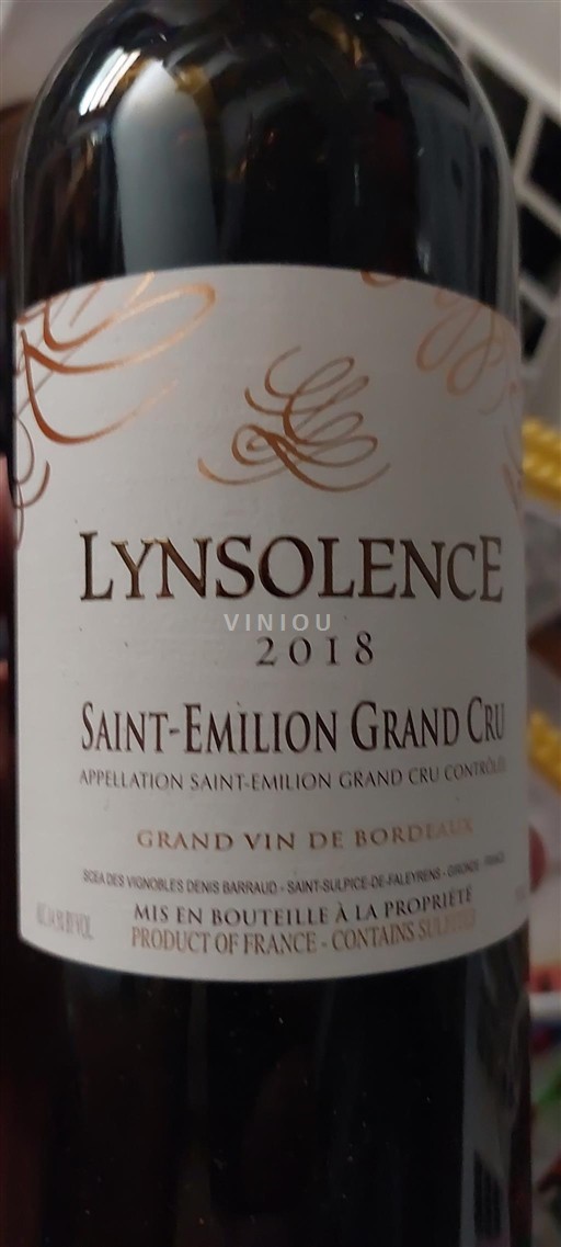 Bordeaux Saint-Émilion Grand Cru Lynsolence 2018