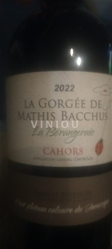 Sud-Ovest Cahors La Gorgée de Mathis Bacchus La Berangeraie 2022