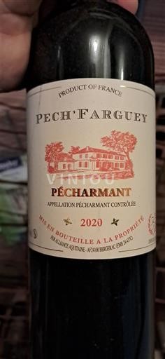 Sydvestfrankrig Pécharmant Pech'Farguey 2020