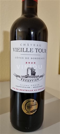 Burdeos Côtes-de-Bordeaux Château Vieille Tour Exception 2020