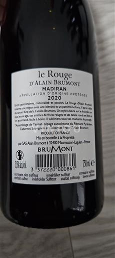 Sudoeste Madiran Alain Brumont le Rouge 2020