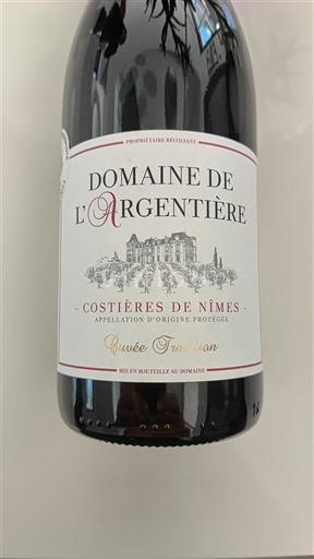 Vale do Ródano Costières de Nîmes Domaine L'Argentière Tradition 2023