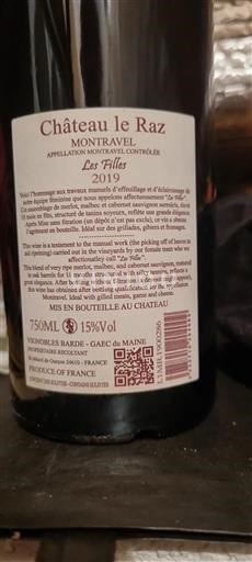 Sud-Ouest Montravel Château Le Raz Les Filles 2019