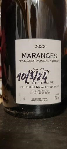 Burgundsko Maranges Premier Cru Royet Roland et Antoine 2022